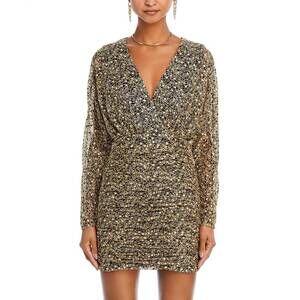 NEW RAMY BROOK opal mini dress in navy magic mesh